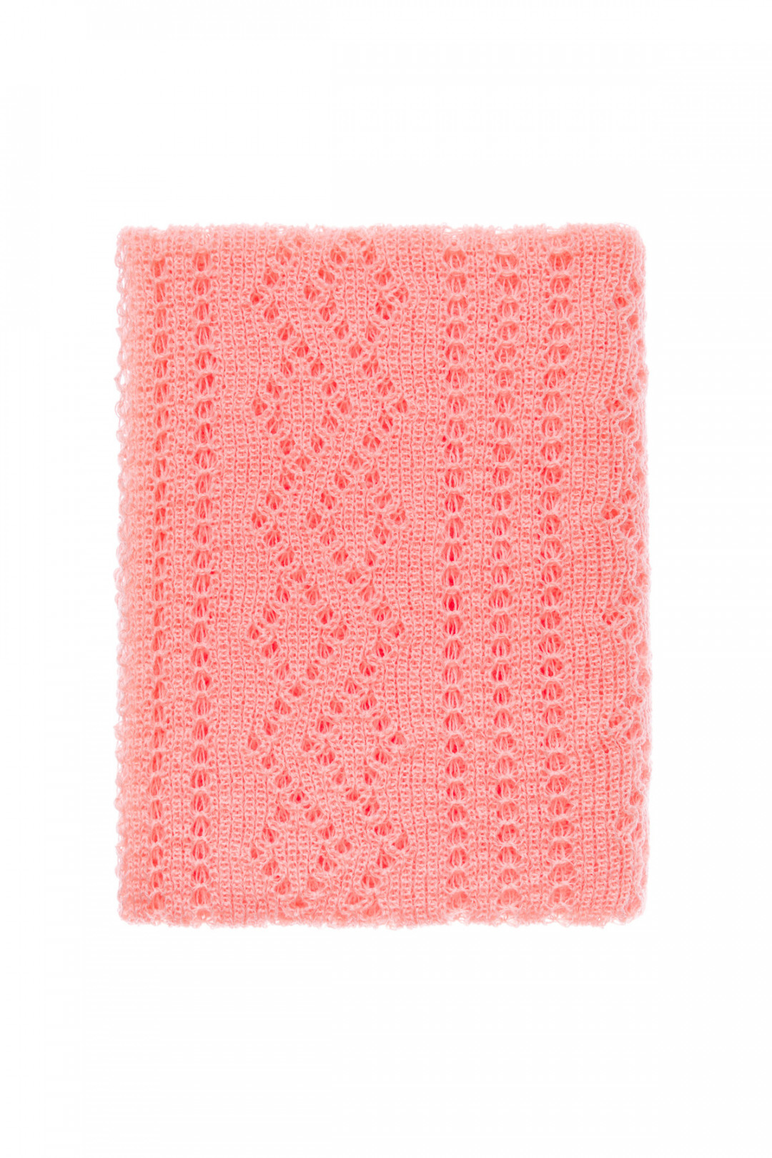 Hand knitted Lace Evening Shawl - Coral