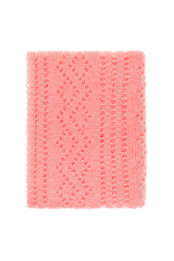 Hand knitted Lace Evening Shawl - Coral