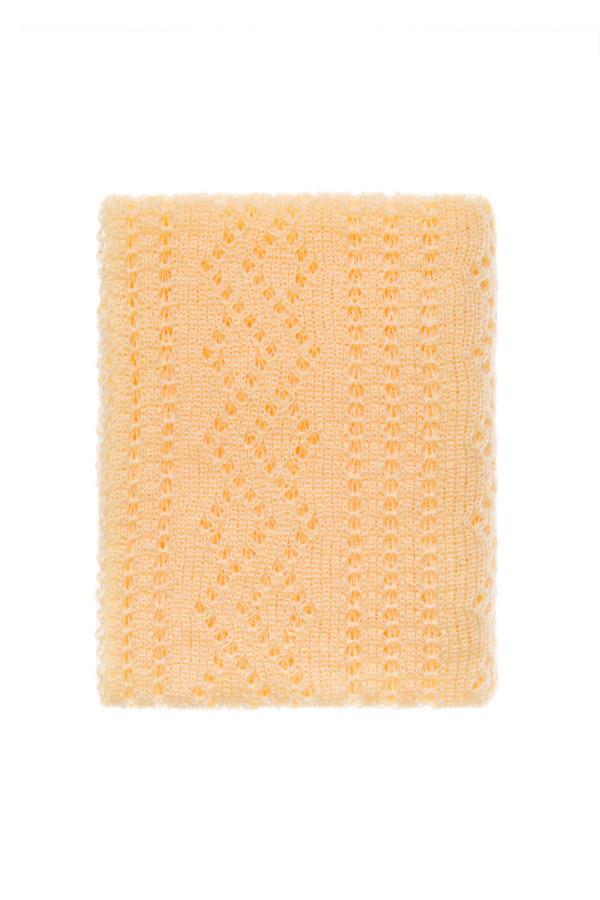 Hand knitted Lace Evening Shawl - Yellow