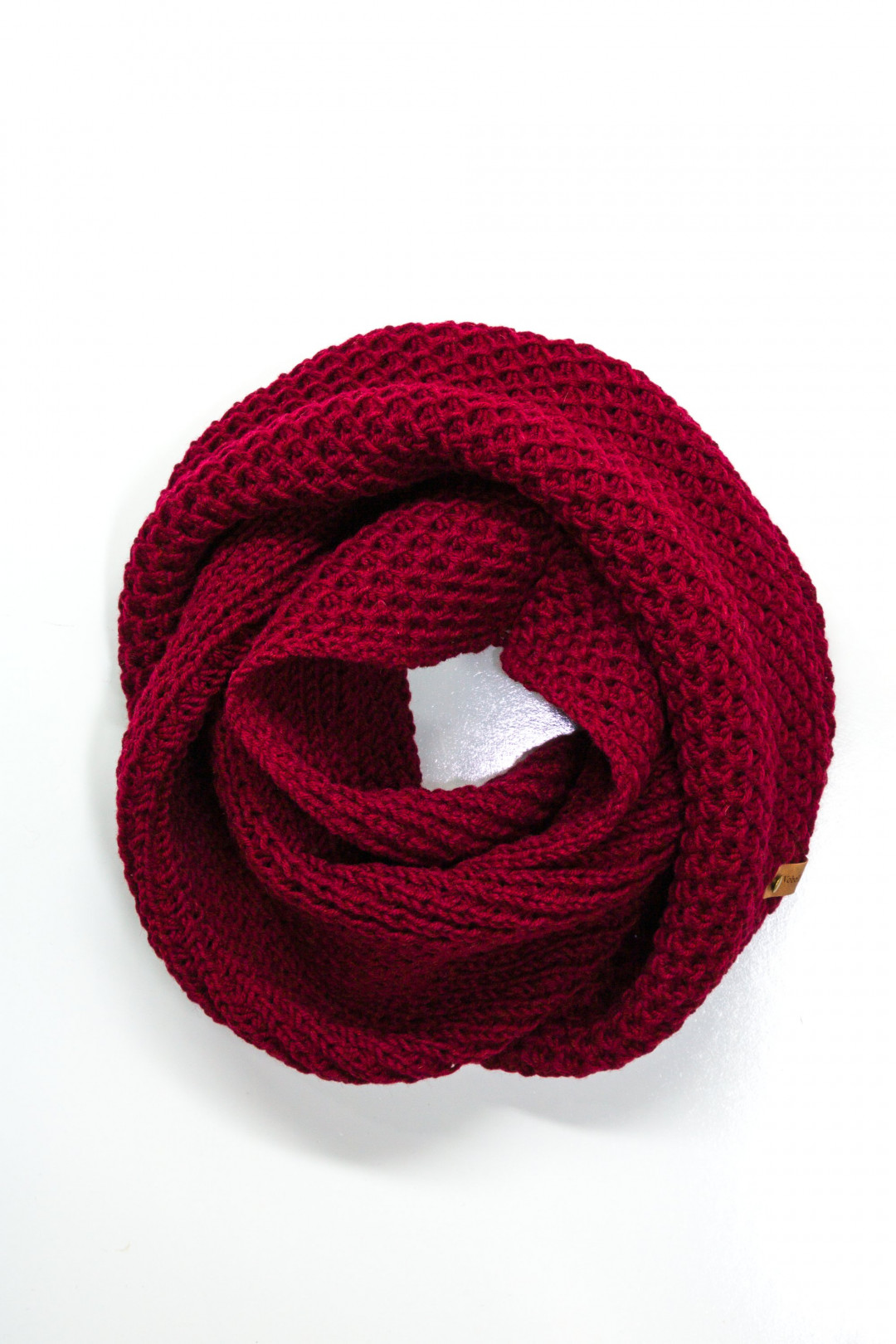 100% Merino Wool Honeycomb Stitch Knit Infinity Scarf