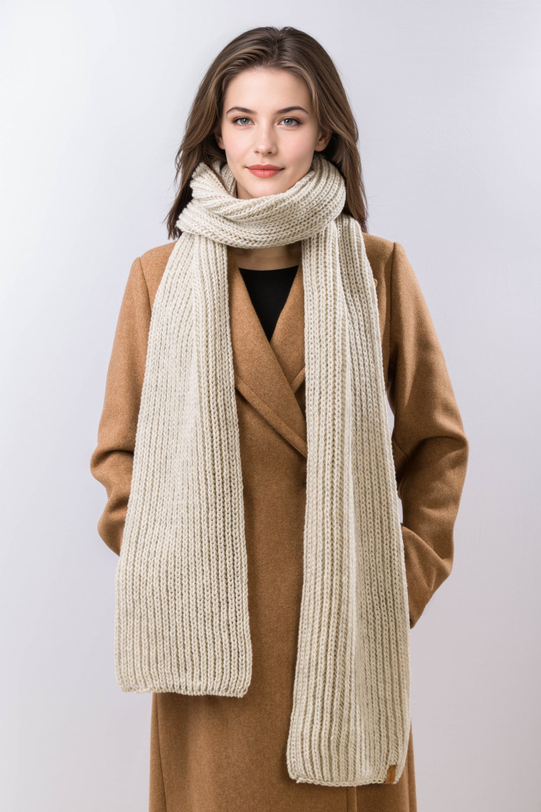 Merino Wool Extra Long Chunky Knit Scarf