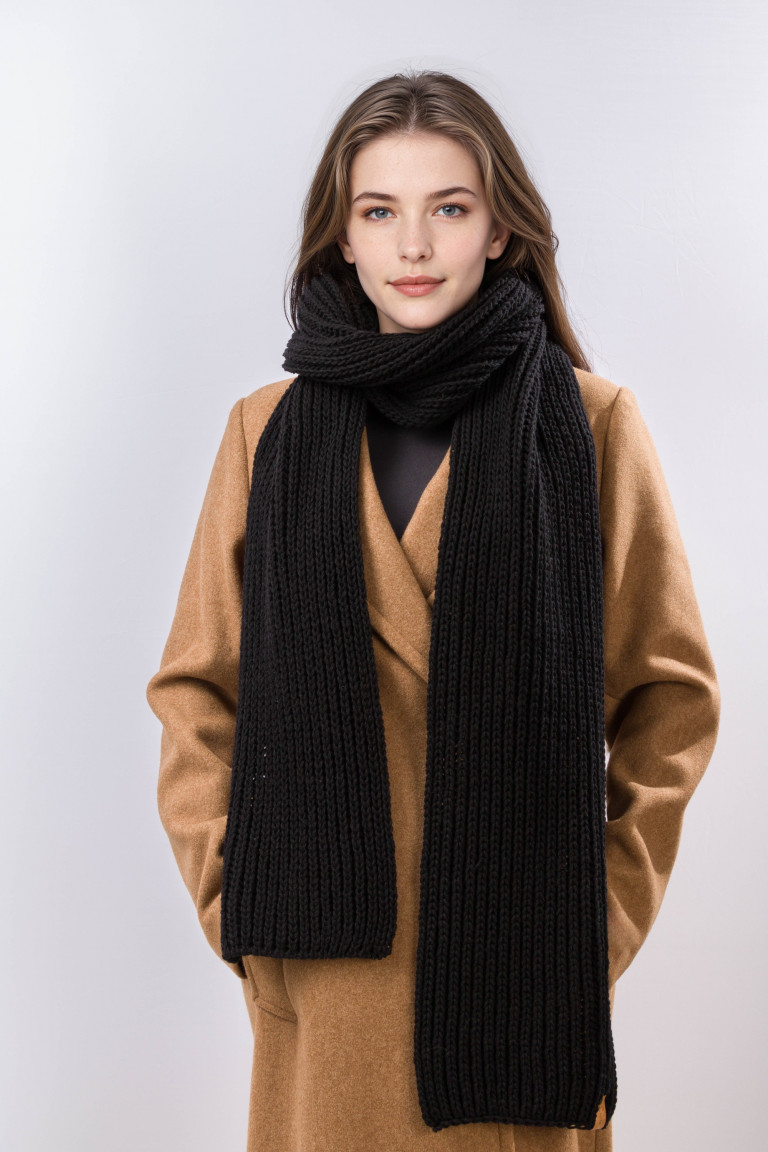 Merino Wool Extra Long Chunky Knit Scarf