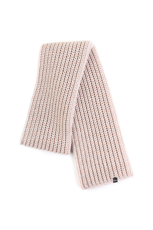 100% Merino Wool Chunky Knit Long Scarf - Beige