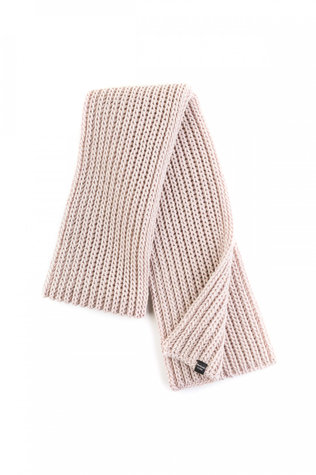 100% Merino Wool Chunky Knit Long Scarf - Beige