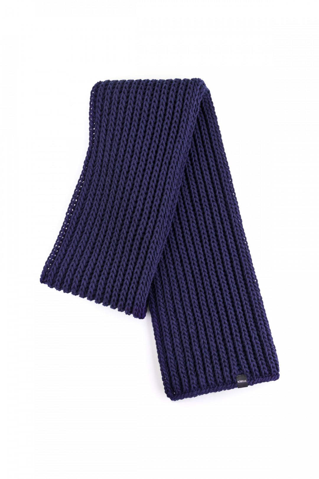 100% Merino Wool Chunky Knit Long Scarf - Navy