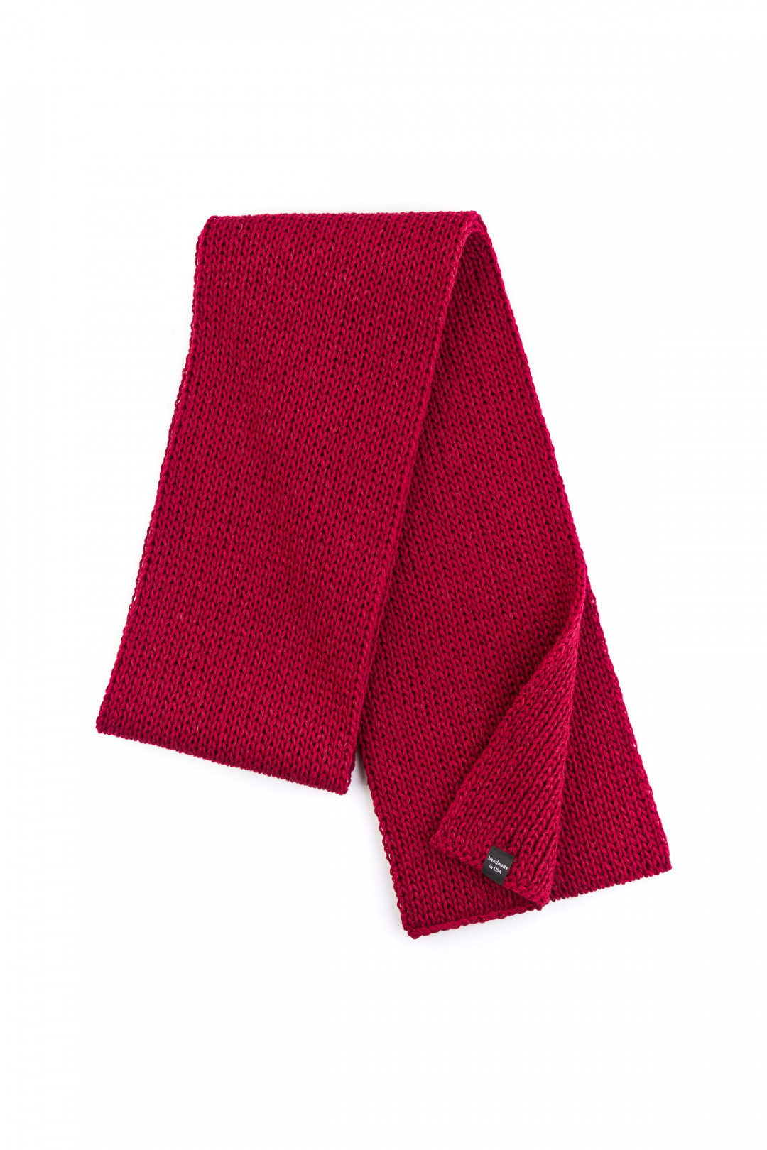 100% Merino Wool Mens Knit Scarf - Dark Red