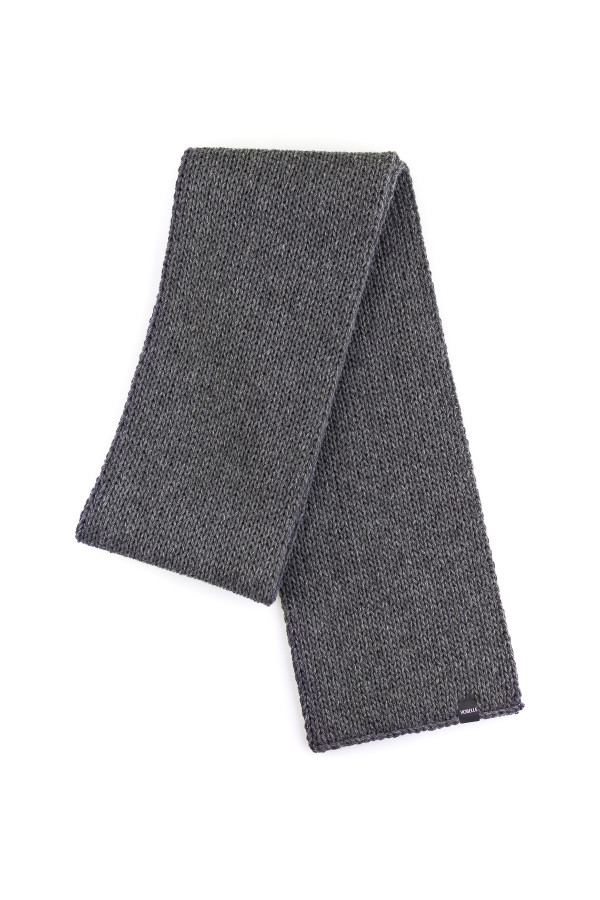 100% Merino Wool Mens Knit Scarf - Dark Gray