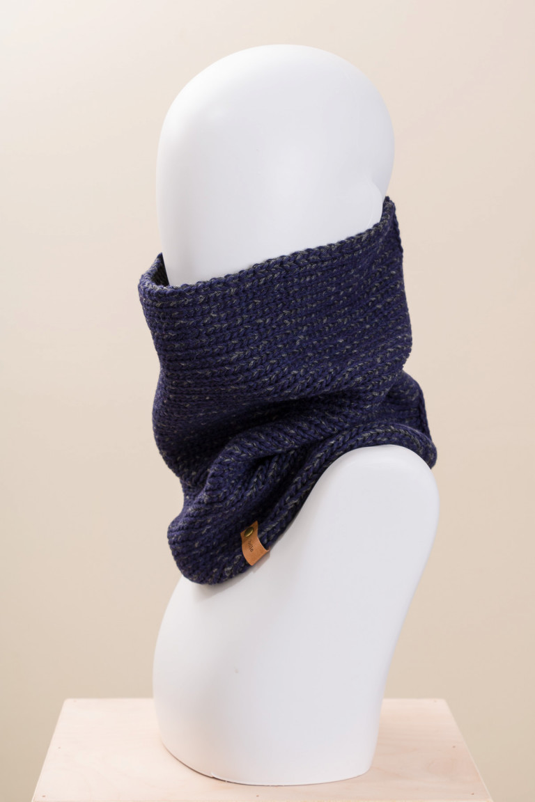 Unisex Merino Wool Two Tone Knit Cowl