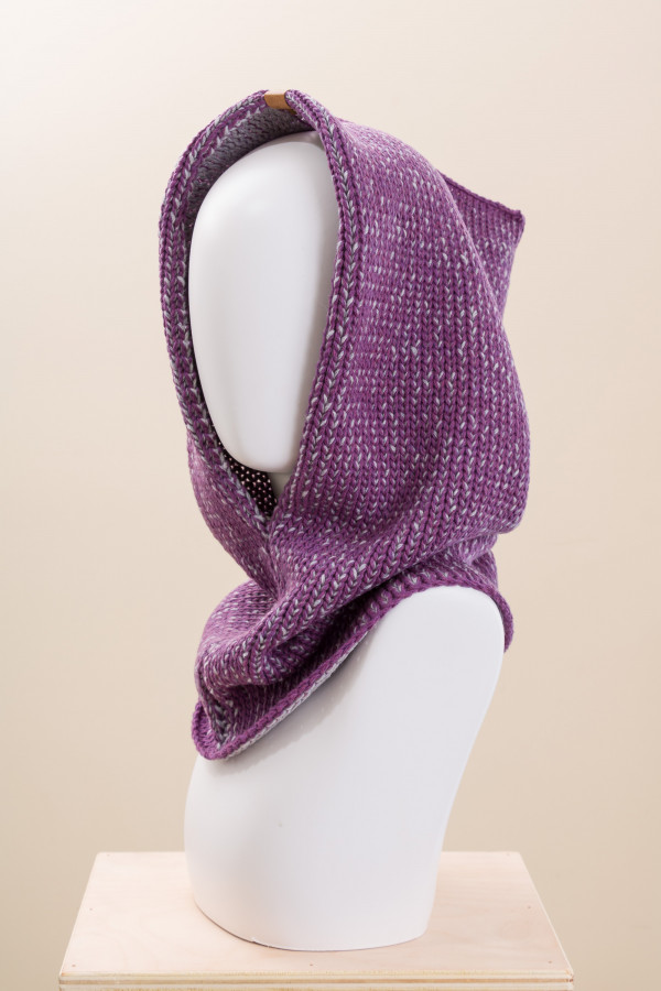 Unisex Merino Wool Two Tone Knit Hood