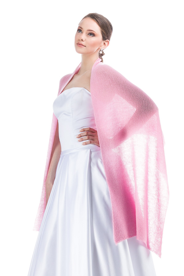 Lightweight Sheer Shawl Wrap - Pink