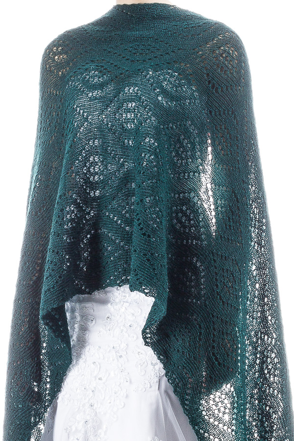 Luxury Wedding Shawl for Bride Bridesmaids - Dark Green