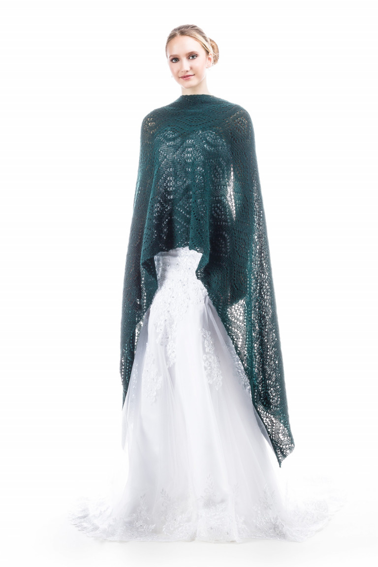 Luxury Wedding Shawl for Bride Bridesmaids - Dark Green