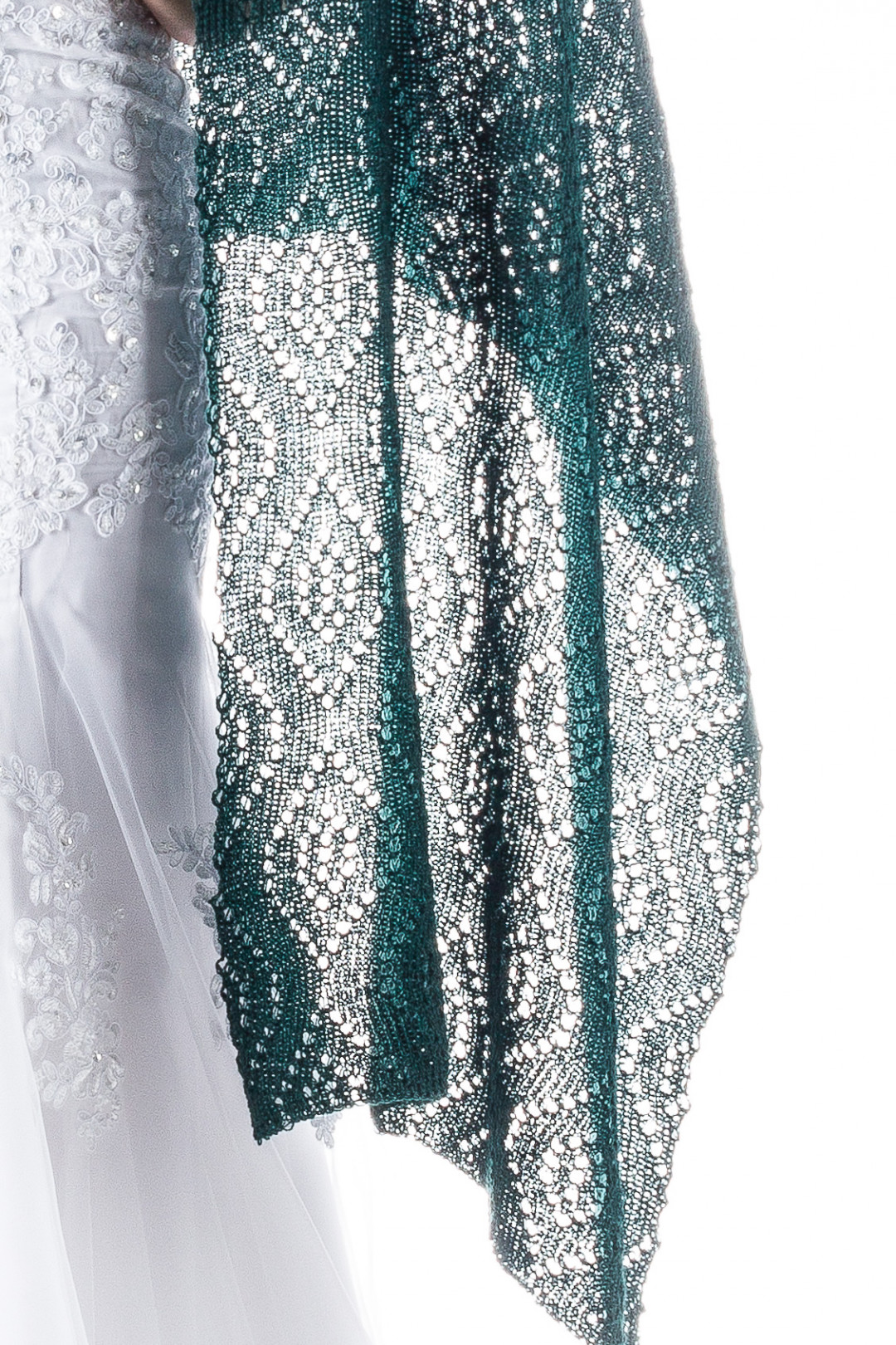 Luxury Wedding Shawl for Bride Bridesmaids - Dark Green