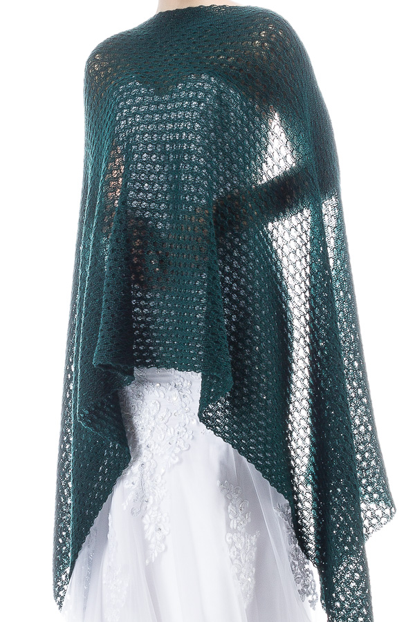 Lace Wrap Shawls for Bridesmaids Bride and Special Occasions - Dark Green