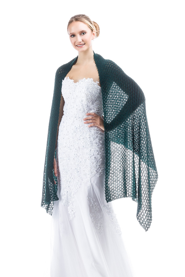 Lace Wrap Shawls for Bridesmaids Bride and Special Occasions - Dark Green