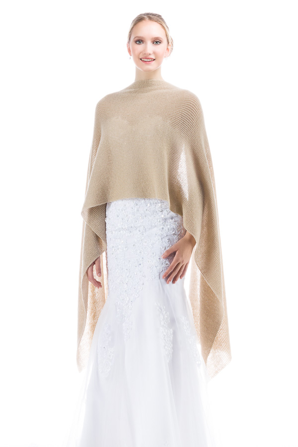 Lightweight Sheer Shawl for Bride and Bridesmaids - Beige