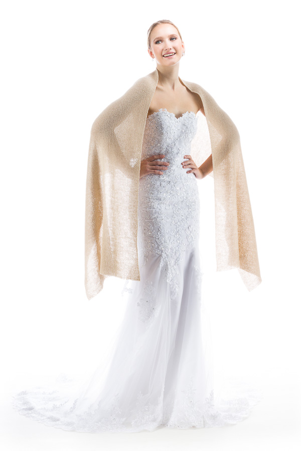 Lightweight Sheer Shawl for Bride and Bridesmaids - Beige