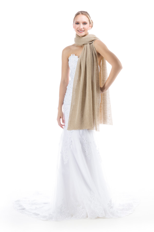 Lightweight Sheer Shawl for Bride and Bridesmaids - Beige