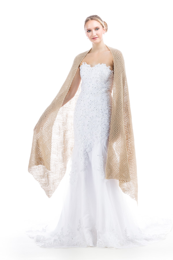 Lace Shawl for Wedding and Special Occasions - Beige