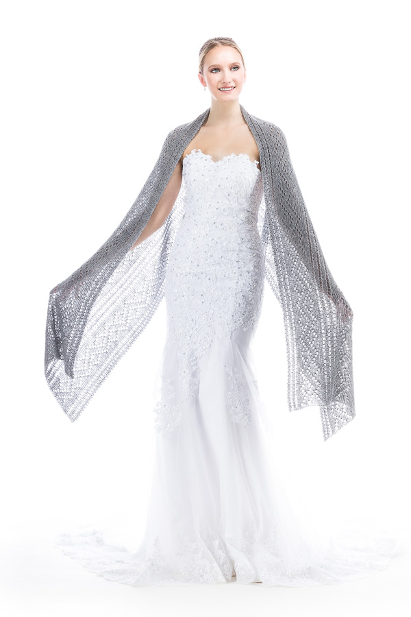 Lace Wedding Shawl for Bride Bridesmaids - Gray