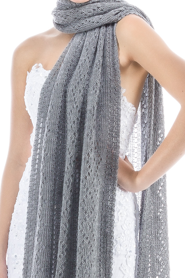 Lace Wedding Shawl for Bride Bridesmaids - Gray