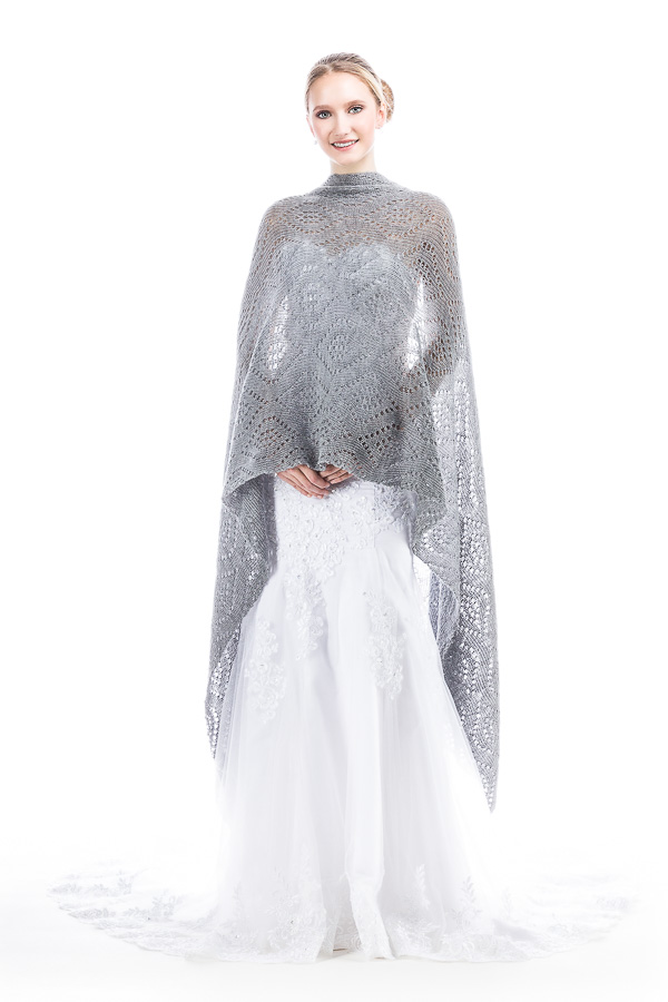 Luxury Bridal Shawl Wedding Wrap - Gray