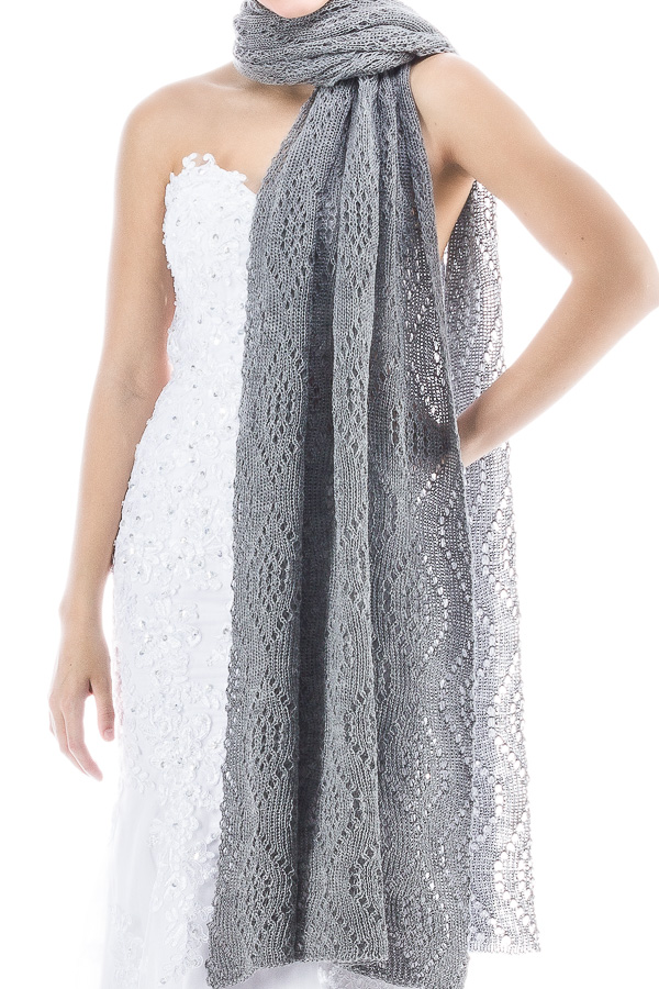 Luxury Bridal Shawl Wedding Wrap - Gray