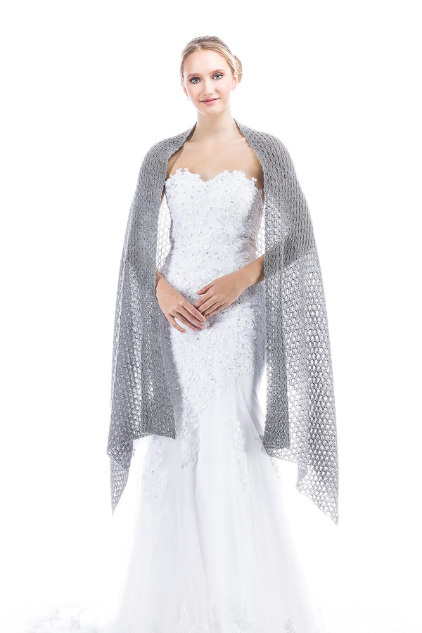 Lace Wrap Shawls for Bridesmaids Bride and Special Occasions - Gray