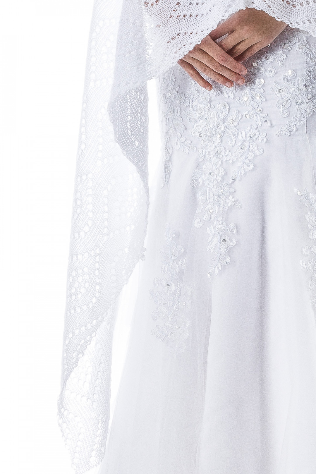 Luxury Bridal Shawl Wedding Wrap - White