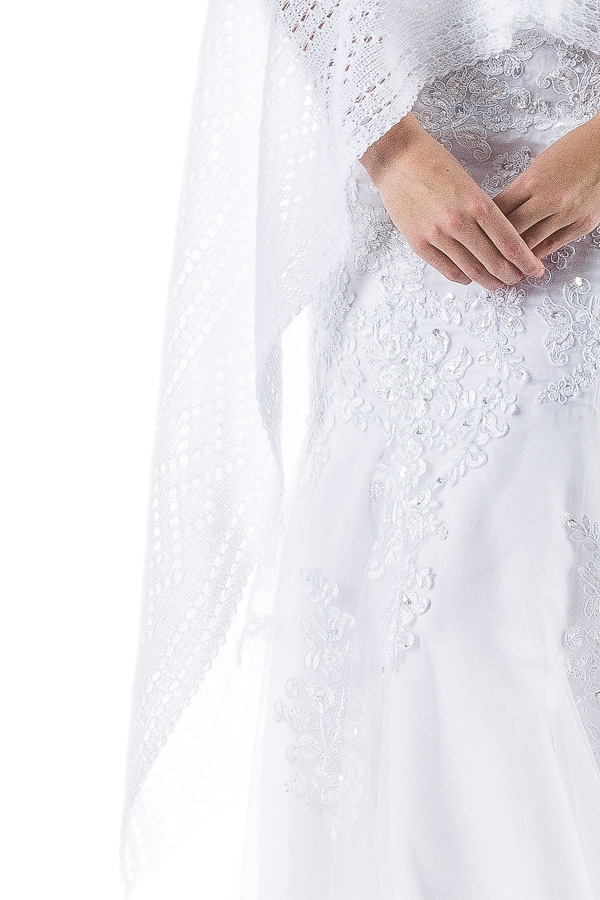 Lace Wedding Shawl for Bride Bridesmaids - White