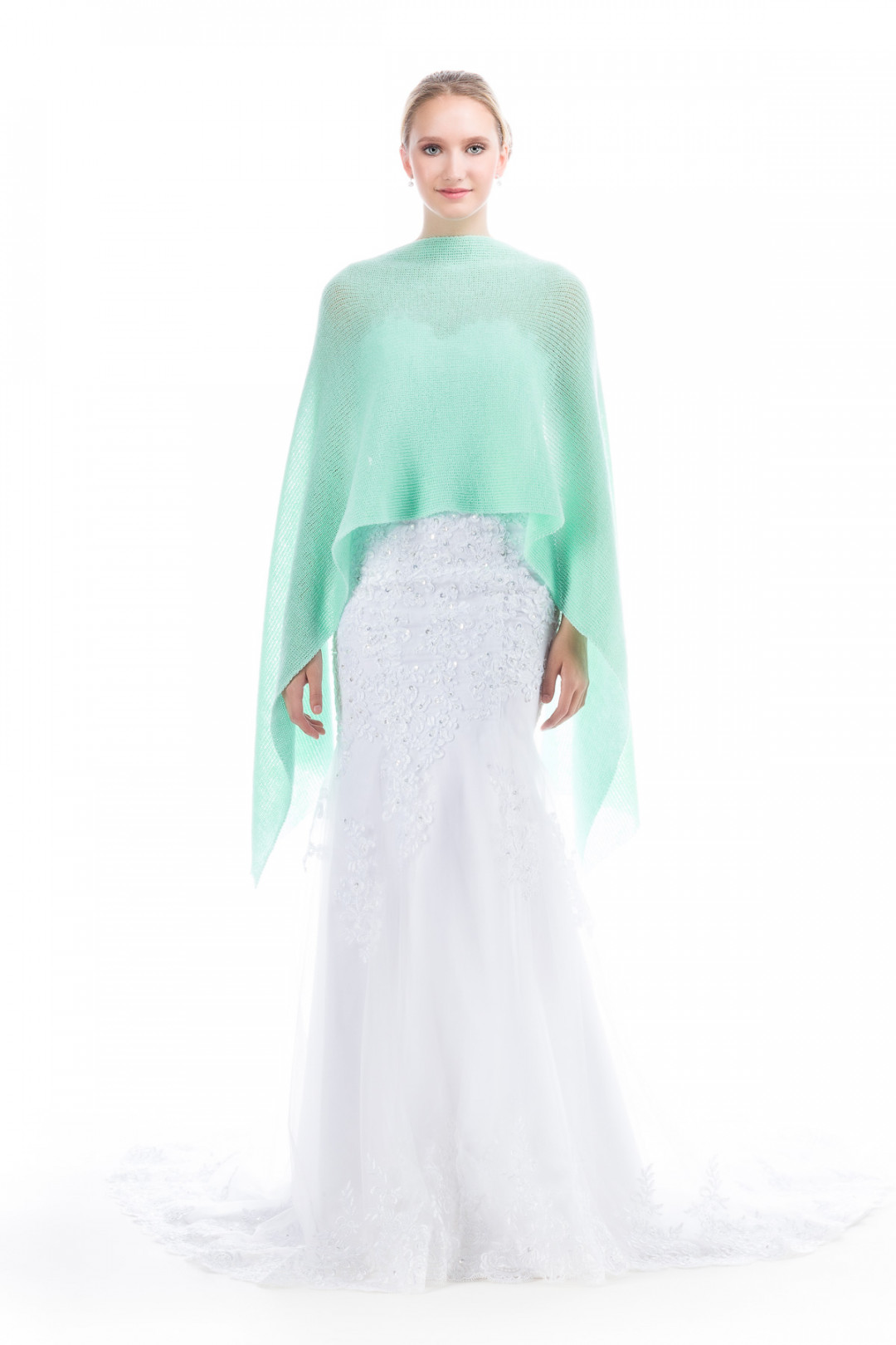 Lightweight Sheer Shawl Wrap - Mint Green