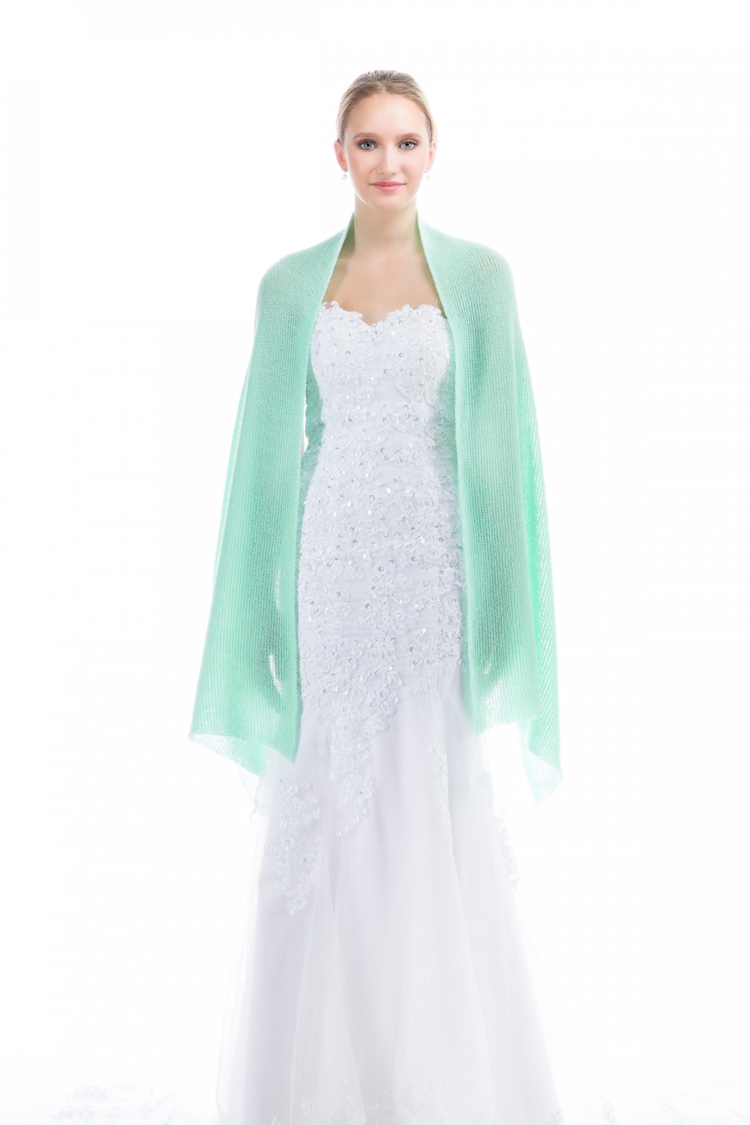 Lightweight Sheer Shawl Wrap - Mint Green