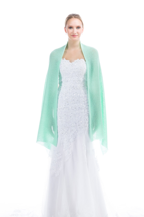 Lightweight Sheer Shawl Wrap - Mint Green