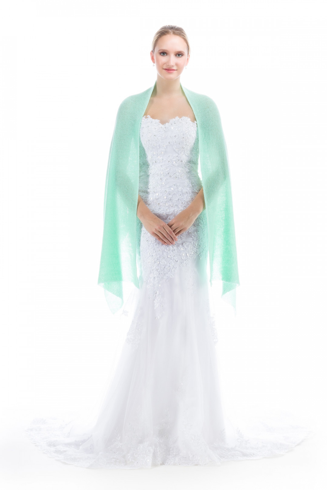 Lightweight Sheer Shawl Wrap - Mint Green