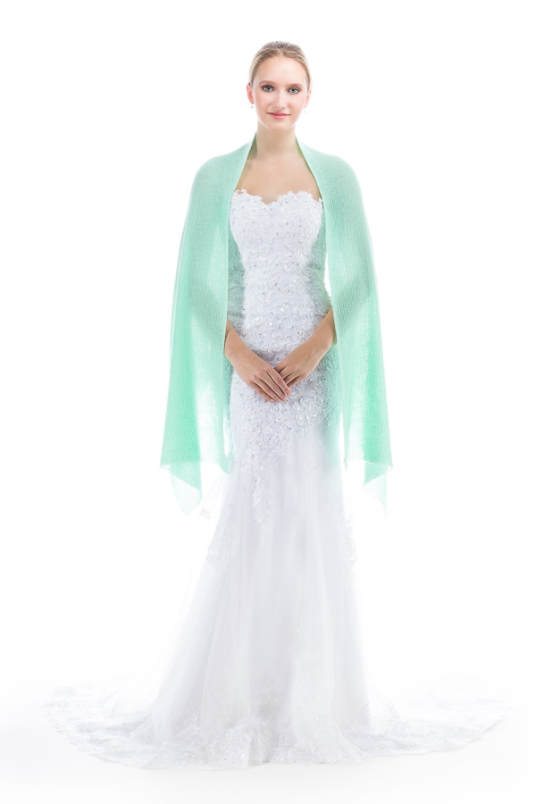 Lightweight Sheer Shawl Wrap - Mint Green