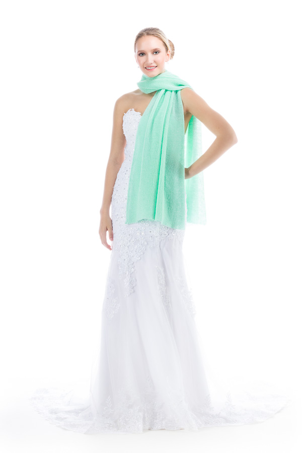 Lightweight Sheer Shawl Wrap - Mint Green