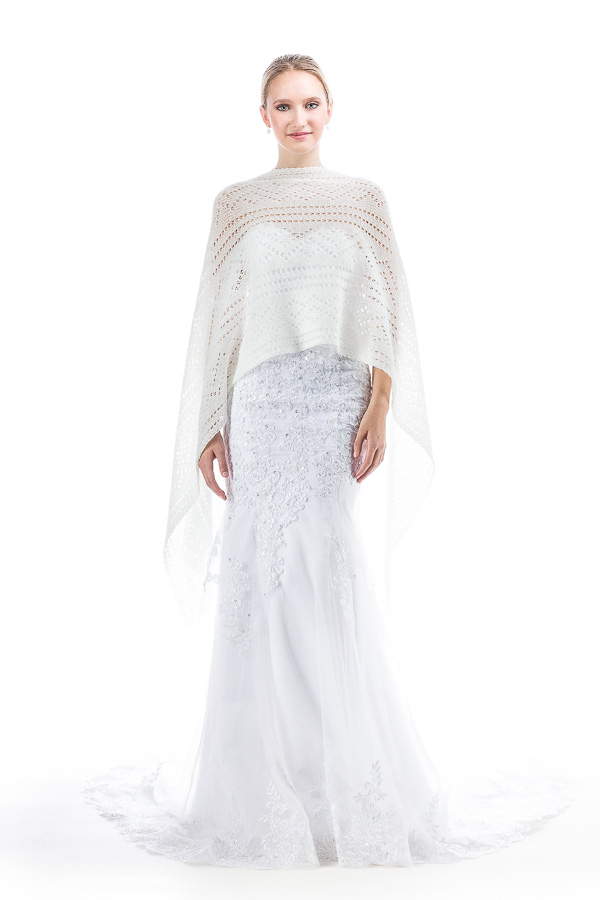 Lace Wedding Shawl for Bride Bridesmaids - Ivory