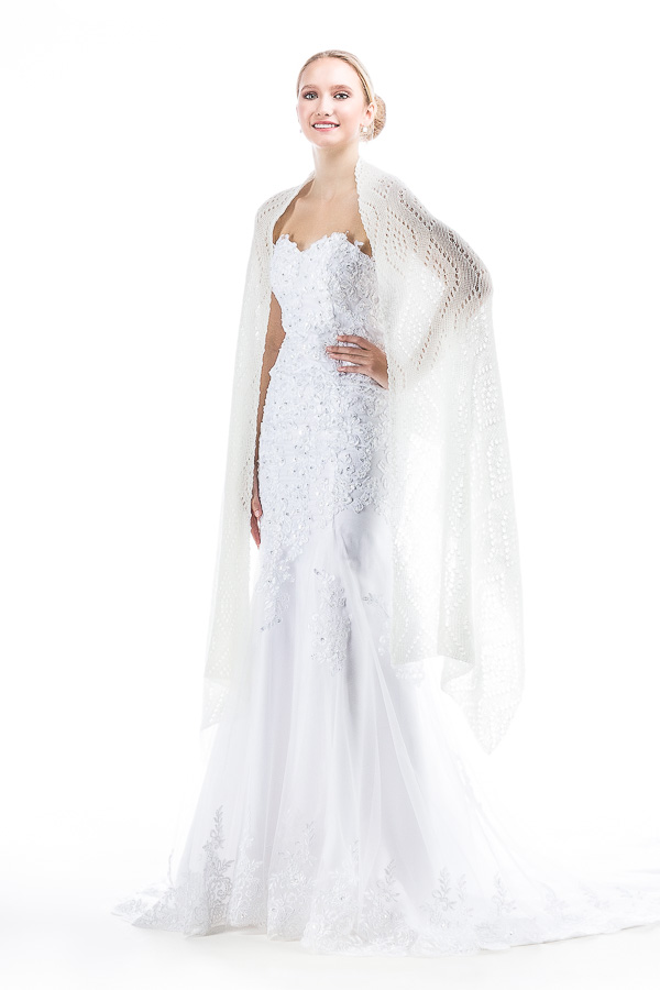 Luxury Bridal Shawl Wedding Wrap - Ivory