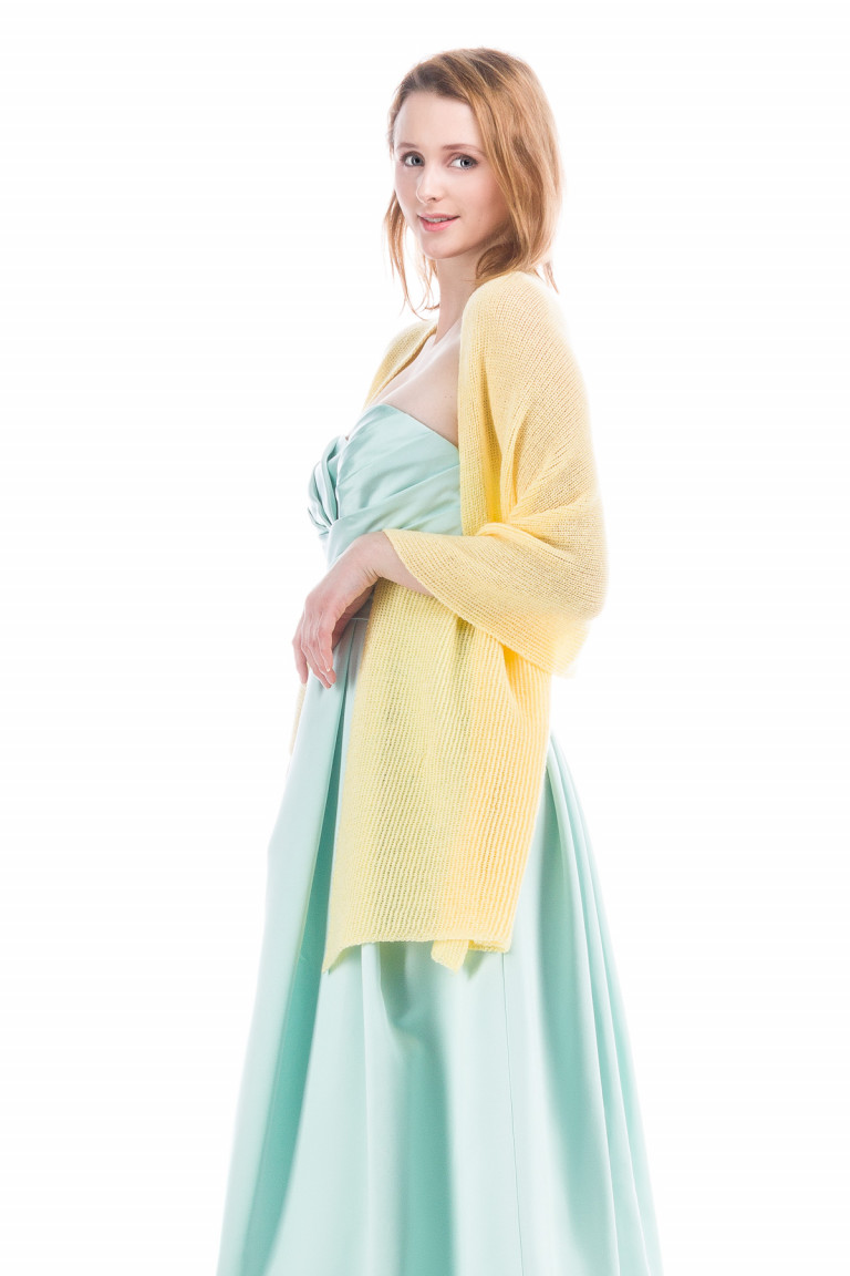 Lightweight Sheer Shawl Wrap - Yellow