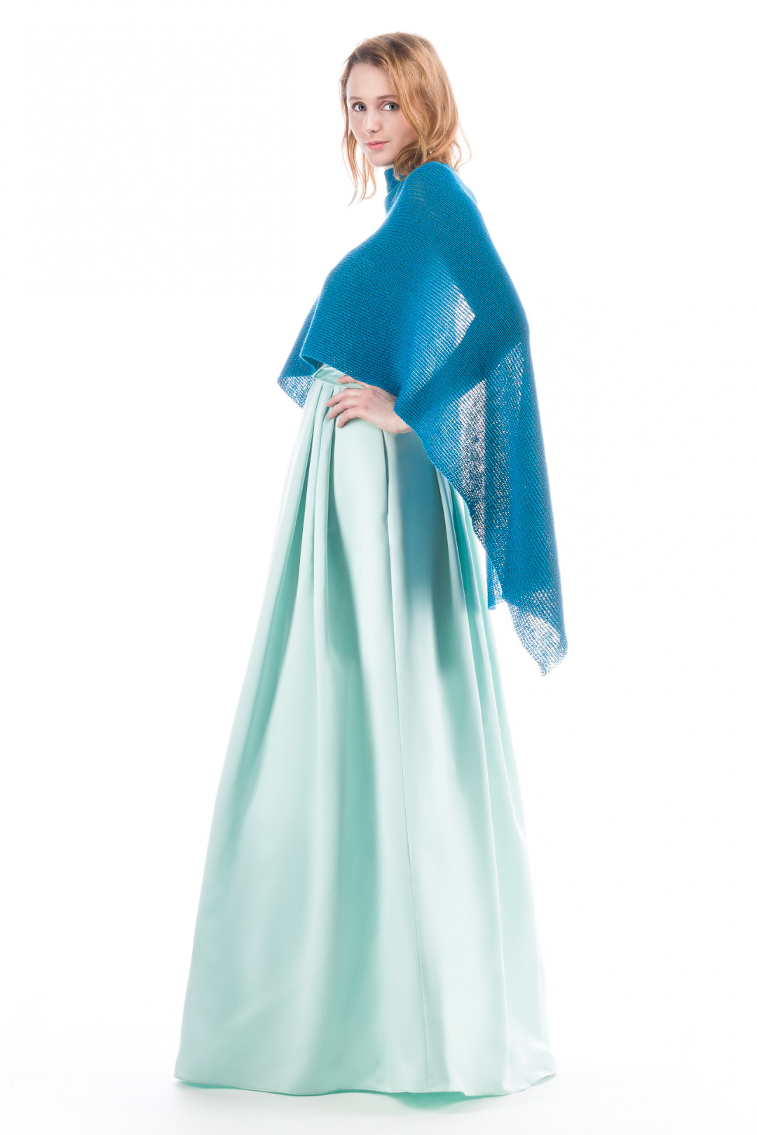 Lightweight Sheer Shawl Wrap - Teal Blue