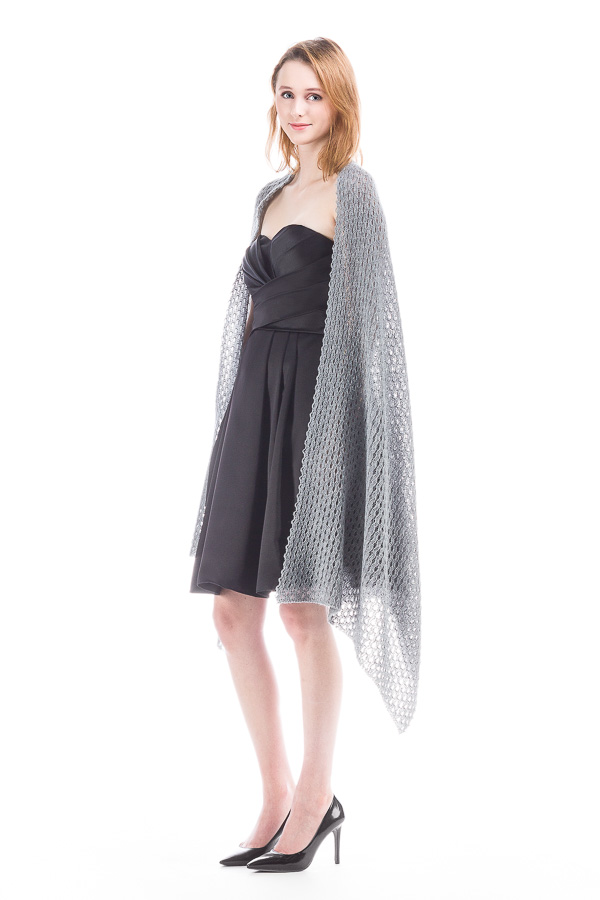 Lace Wrap Shawls for Bridesmaids Bride and Special Occasions - Gray