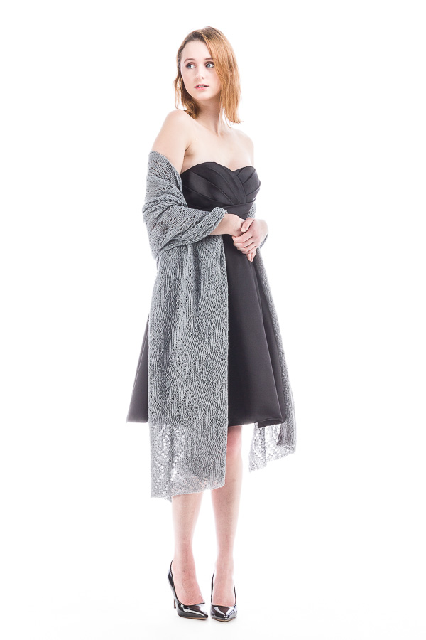 Luxury Bridal Shawl Wedding Wrap - Gray